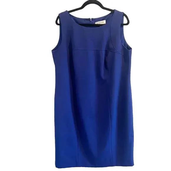 Kasper Blue Sheath Dress Office Sleeveless Plus Size 14W - Picture 1 of 8